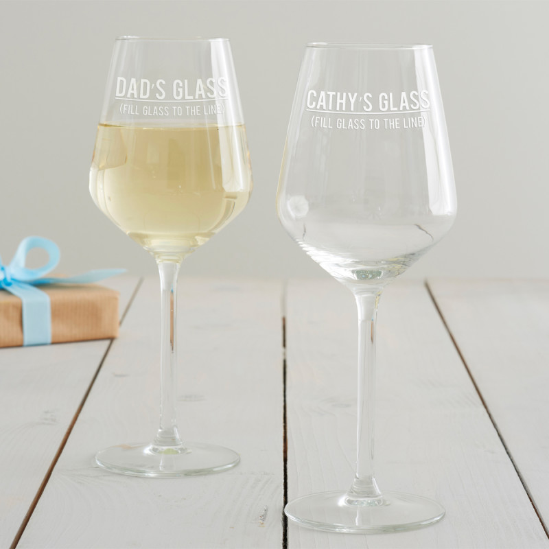 Personalised 'Fill To The Line' Wine Glass Becky Broome