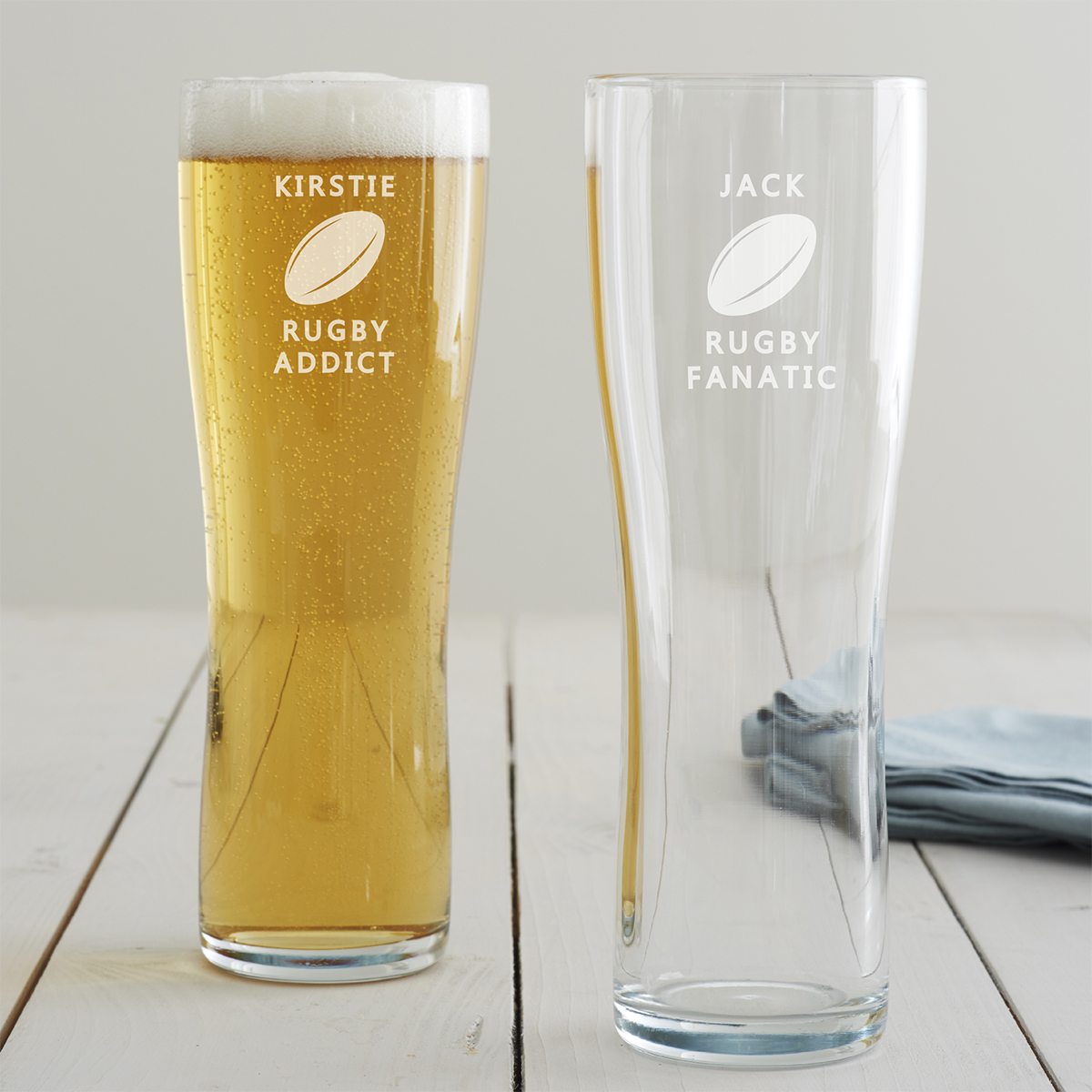 Personalised Rugby Glass Becky Broome Becky Broome