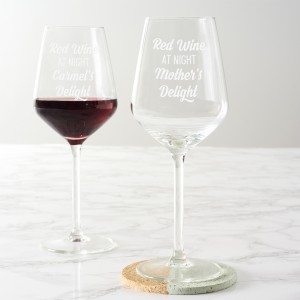 Personalised 'Red Wine At Night' Wine Glass