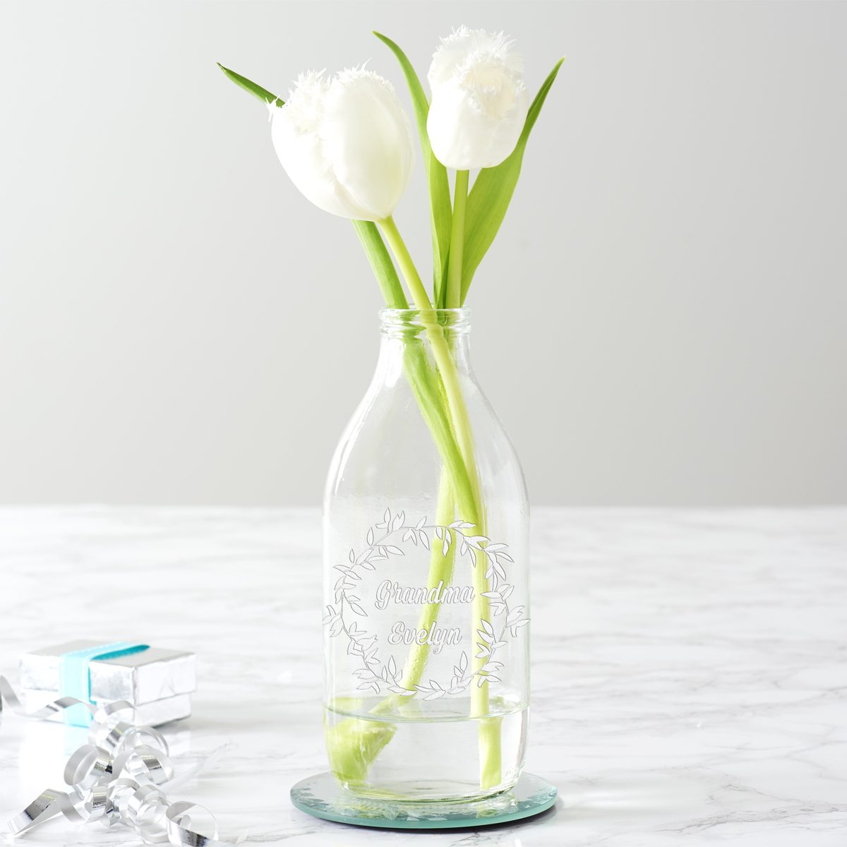 Personalised Wreath Milk Bottle Vase Becky Broome Becky Broome