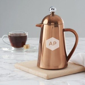 Personalised Geometric Copper Coffee Pot