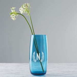 Personalised Botanical Initial Coloured Vase