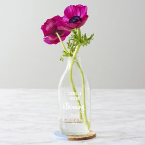Personalised 'Blooming Lovely' Milk Bottle Vase