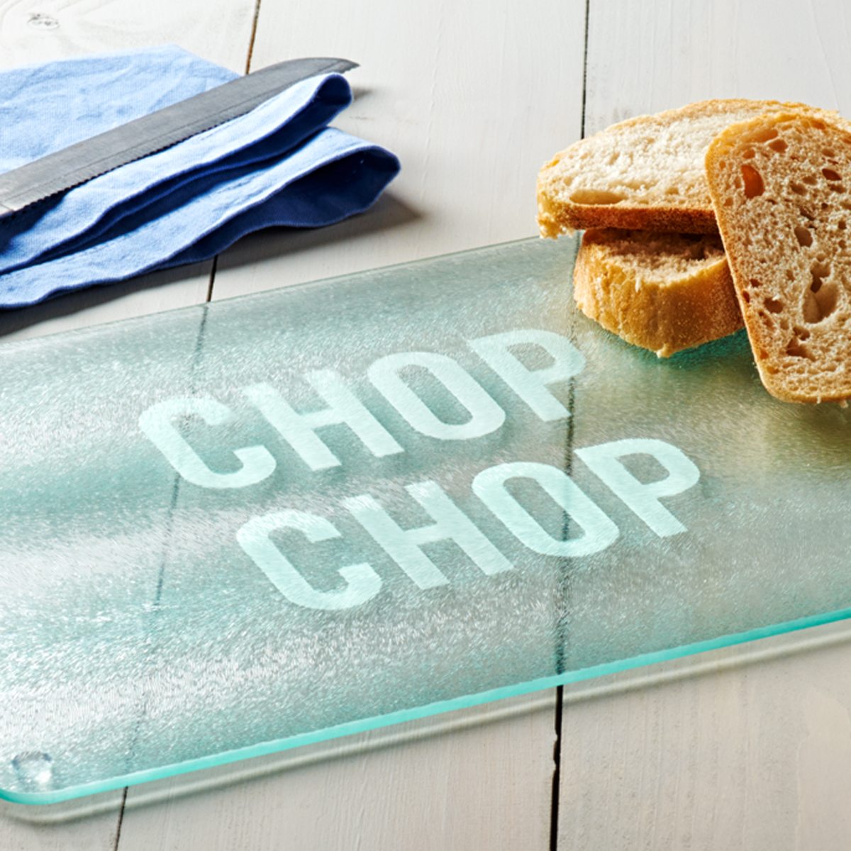 'Chop Chop' Glass Chopping Board