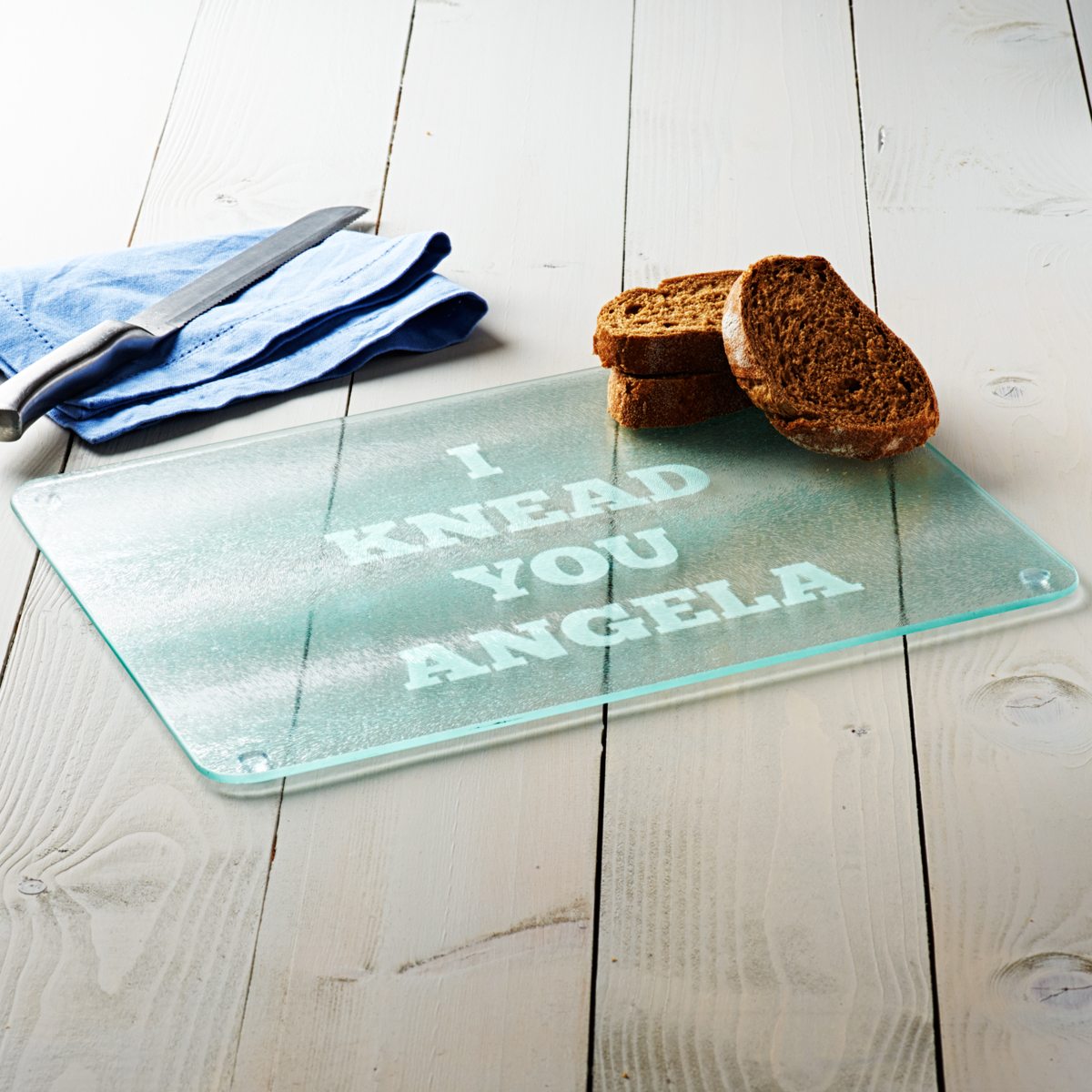 Personalised 'I Knead You' Bread Board