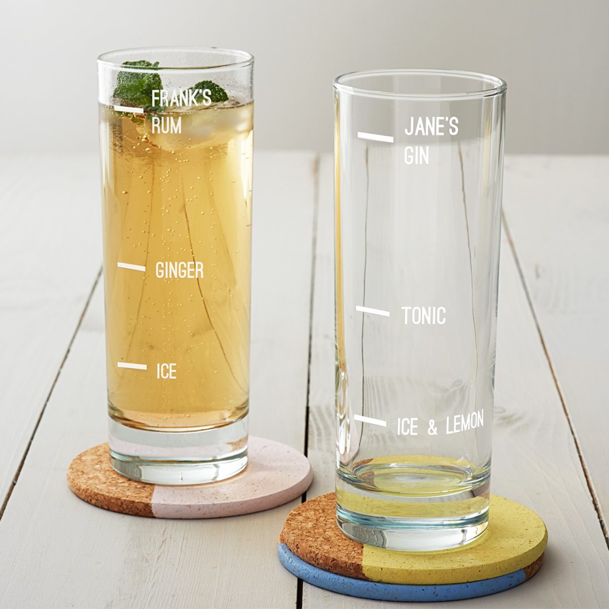 Personalised Large Measure Hi Ball Glass Becky Broome Becky Broome