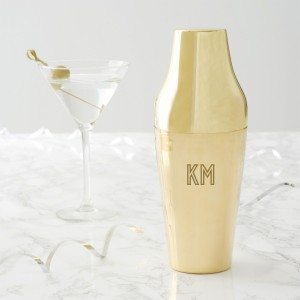 Personalised Initials brass cocktail shaker