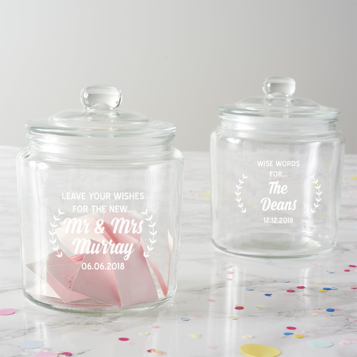 Personalised Wishes Wedding Jar