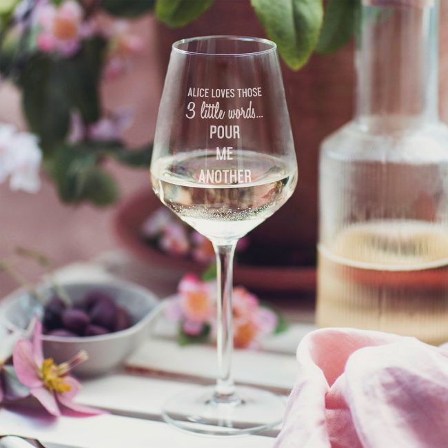 Personalised Pour Me Another Wine Glass Lifestyle