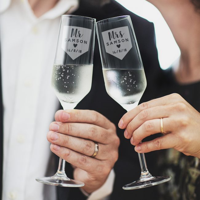 Personalised Anniversary Champagne Flute Set