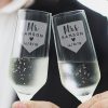 Personalised Anniversary Champagne Flute Set Detail