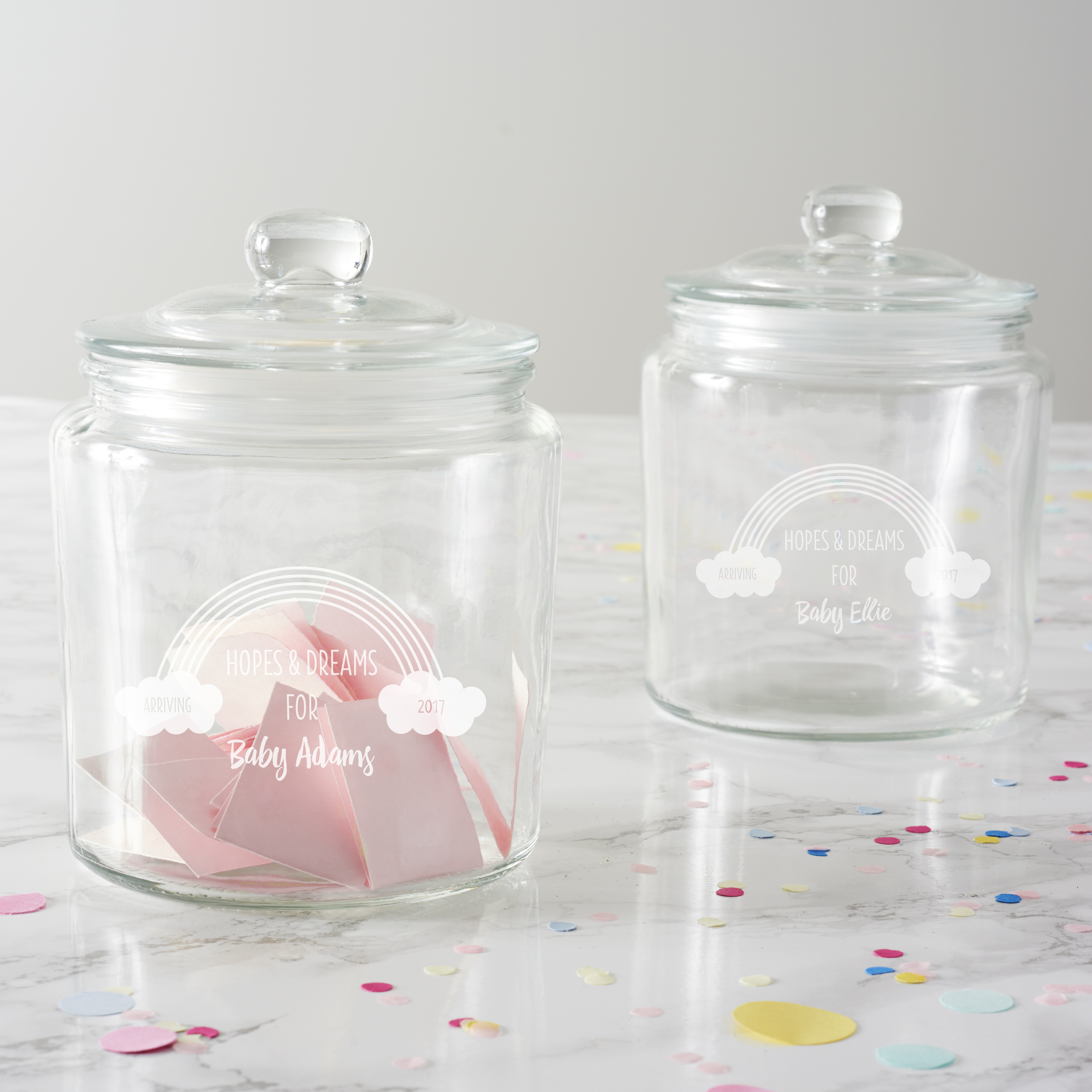Personalised Rainbow Baby Shower Jar