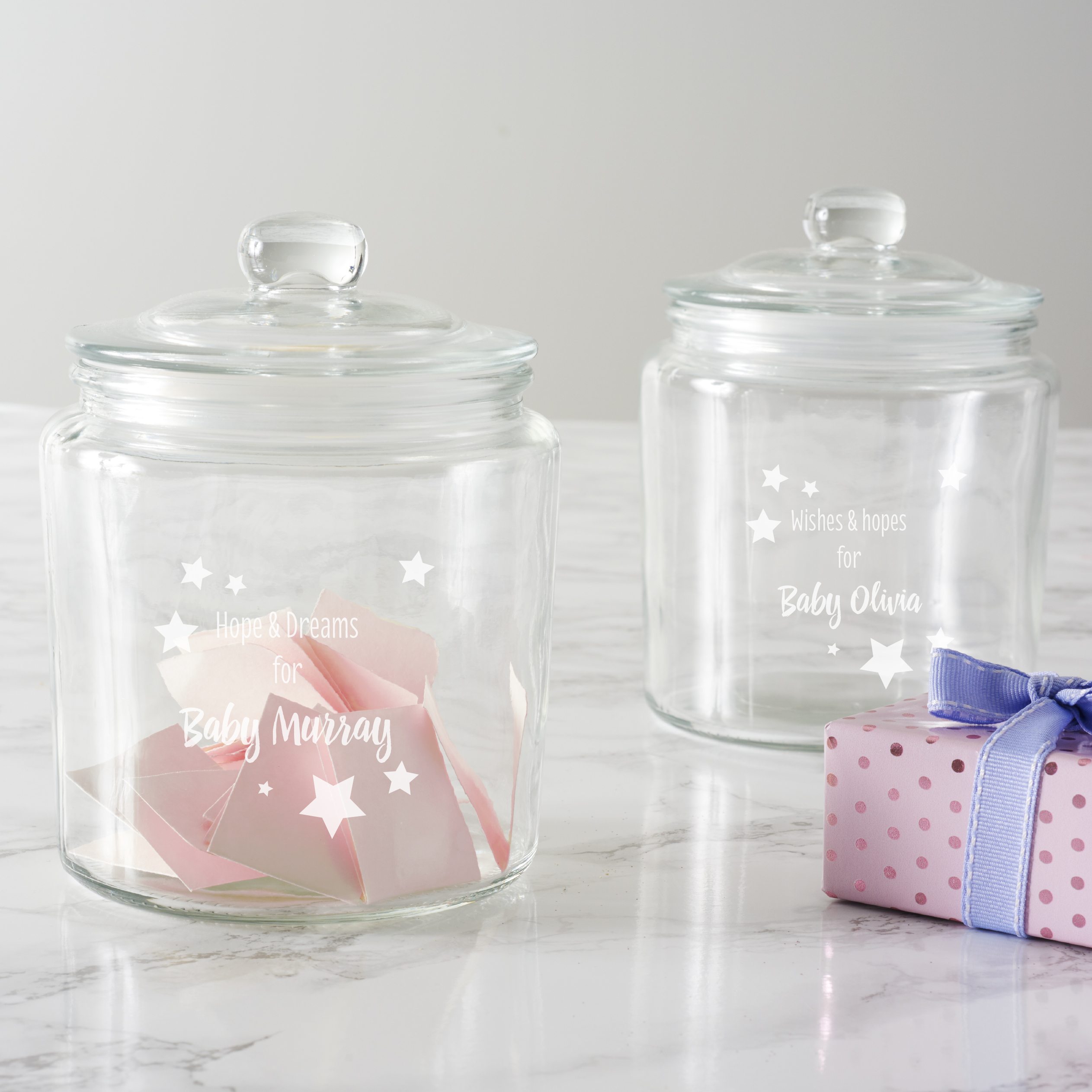 Personalised Stars Baby Shower Jar