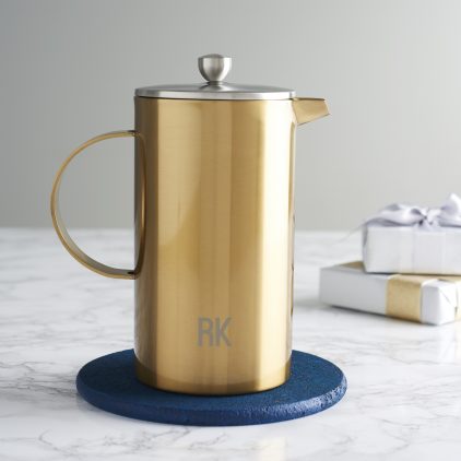 Personalised Initials Gold Double Walled Cafetiere