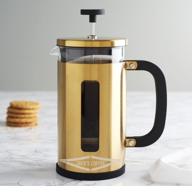 Personalised Faceted Gold Cafetiere