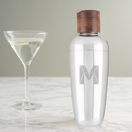 Personalised Faceted Initial Cocktail Shaker