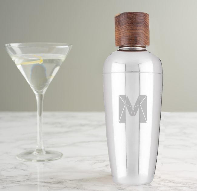 Personalised Faceted Initial Cocktail Shaker