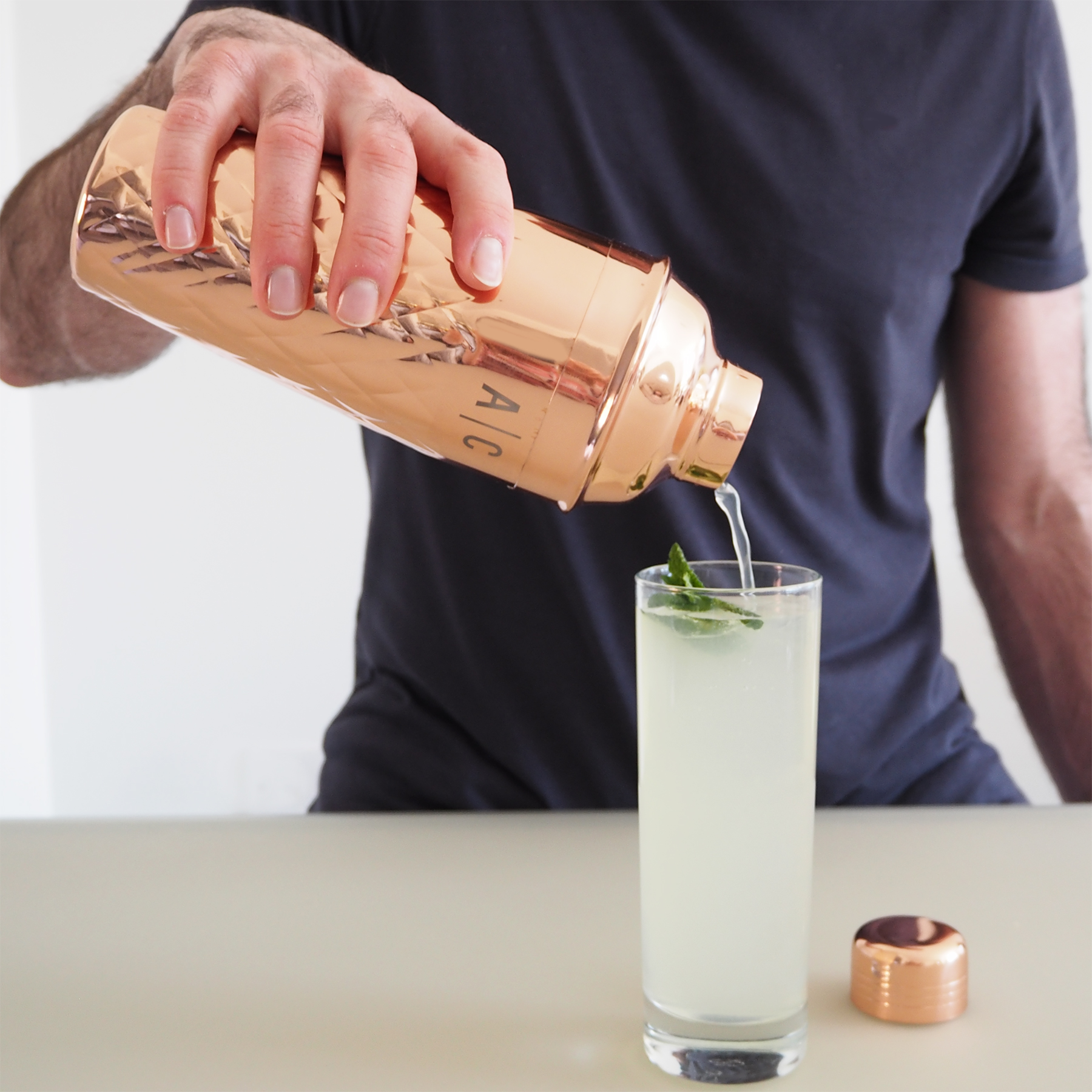 Personalised Pineapple Embossed Copper Cocktail Shaker Becky Broome