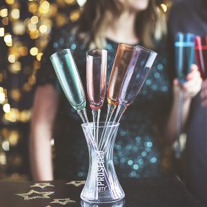 Personalised Coloured Champagne Flute Set Lifestyle