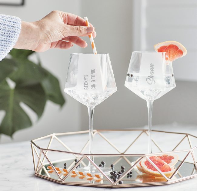 Personalised Hexagonal Gin Goblet Lifestyle