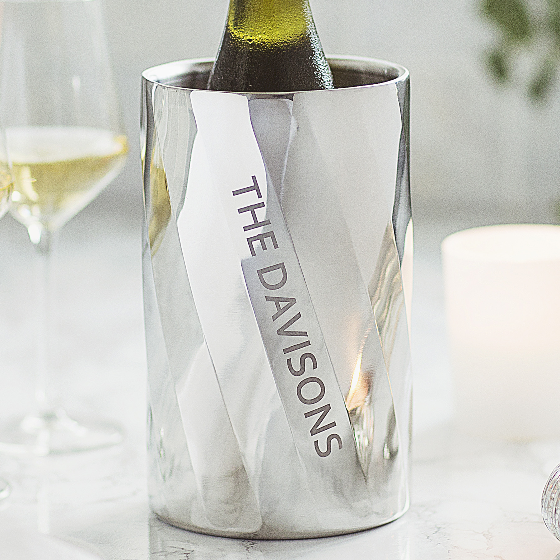 Personalised Swirl Wine Cooler Becky Broome Becky Broome