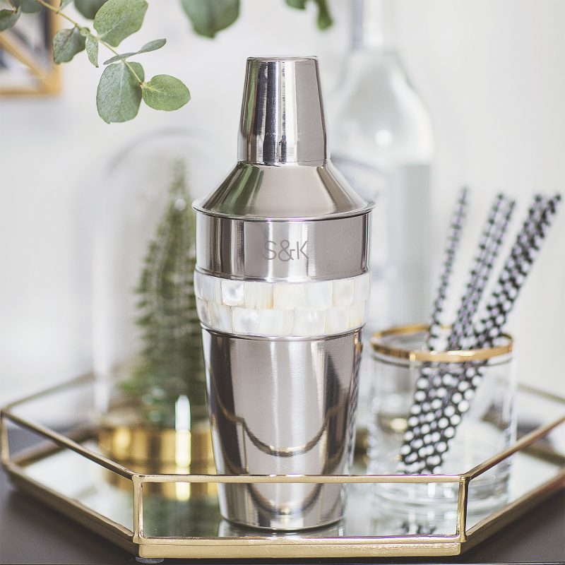 Personalised Mother Of Pearl Cocktail Shaker Becky Broome Becky Broome