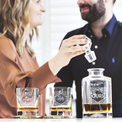 Personalised Couples Decanter And Glass Set Lifestyle