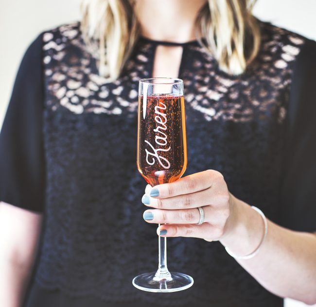 Personalised Name Champagne Flute Becky Broome Becky Broome