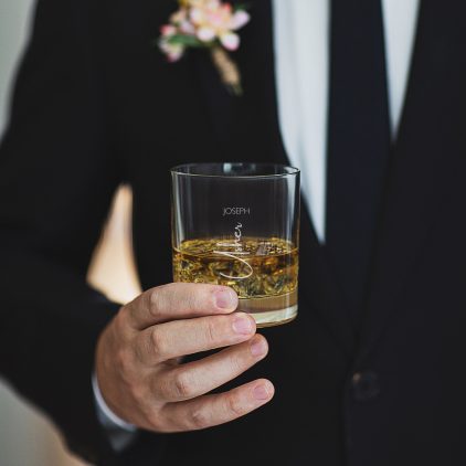 Personalised Wedding Role Glass For Him Whisky