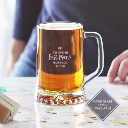 Personalised Be My Best Man Glass