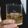 Personalised Best Man Whisky Glass Detail