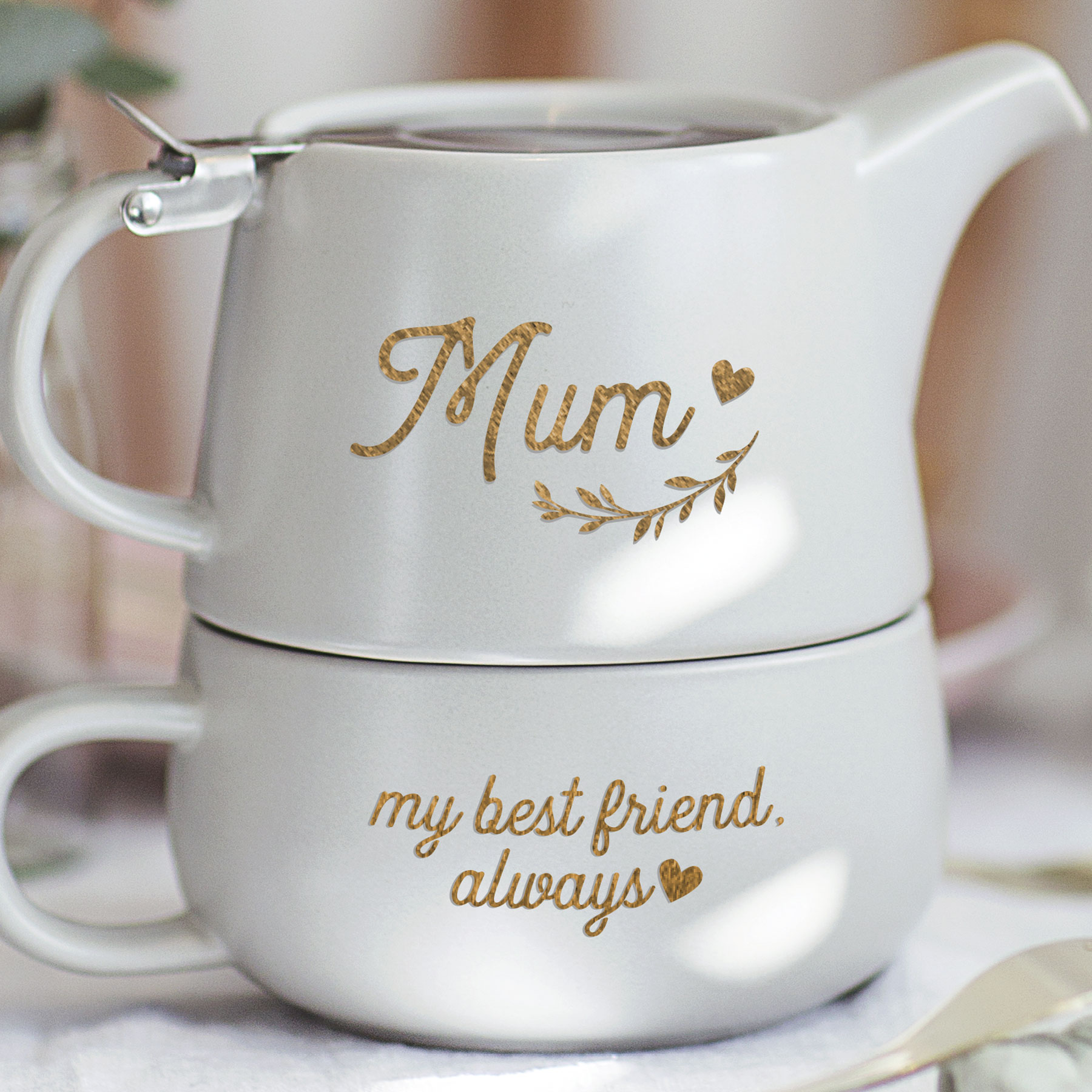 Personalised Teapot And Cup Set For Mum Becky Broome Becky Broome