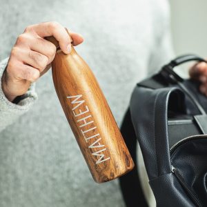 Personalised Wood Effect Water Bottle