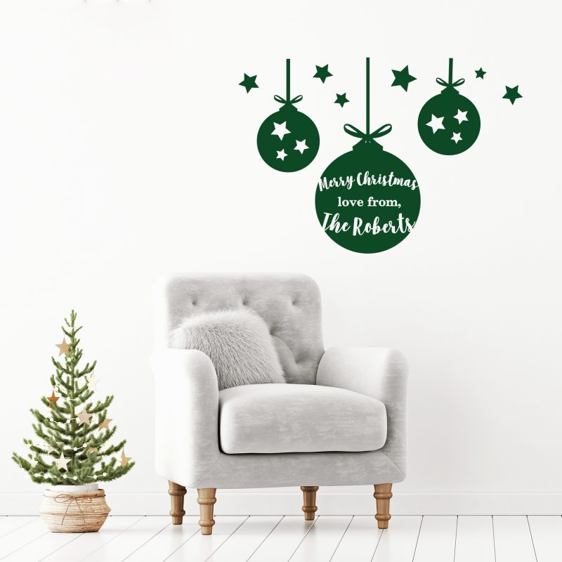 Personalised Christmas Bauble Sticker Becky Broome Becky Broome