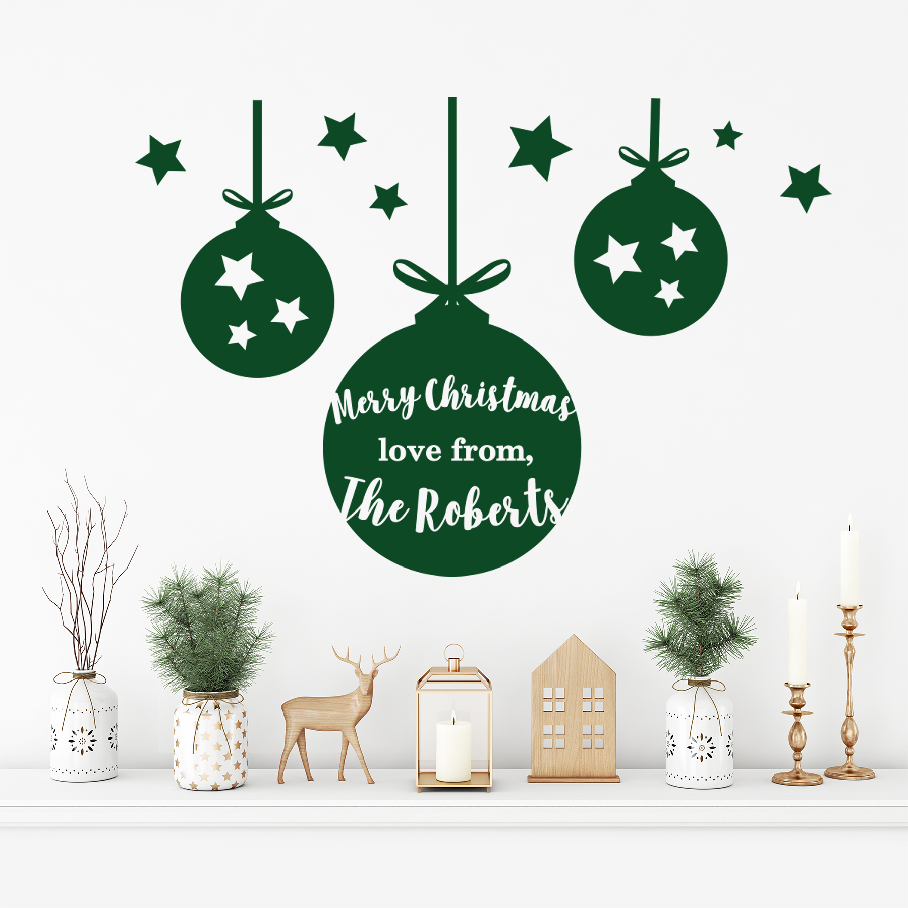 Personalised Christmas Bauble Sticker Becky Broome Becky Broome