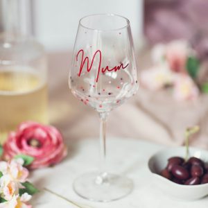 Hand Painted Wine Glass For Mum