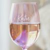 Personalised Name Pink Wine Glass
