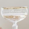 Personalised Gold Banded Champagne Coupe Set Detail