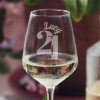 21st birthday personalised glass